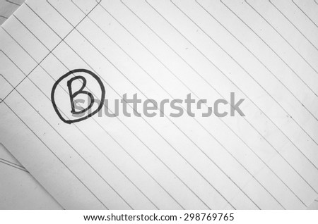 grade b on line paper background black and white color tone style