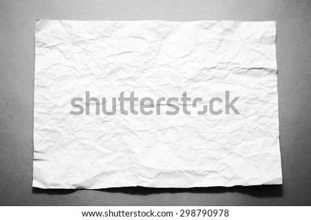 a4 size white crumpled paper black and white color tone style