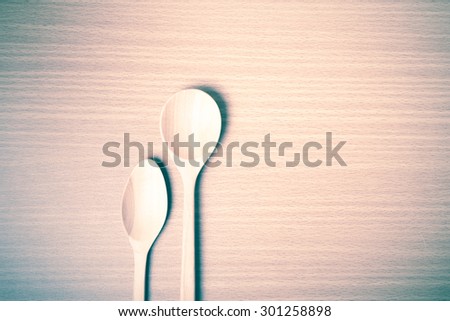 wooden spoon on table vintage style