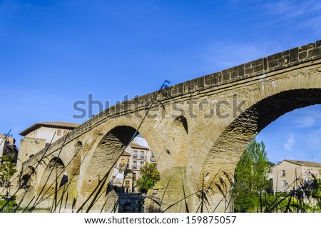 Impressive old ancient bridge in Spain.