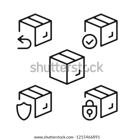 Boxes line icons set. Cardboard boxes, parcels, packages outline symbols. Delivery, shipping, transportation concepts. Modern graphic design elements collection. Vector line icons
