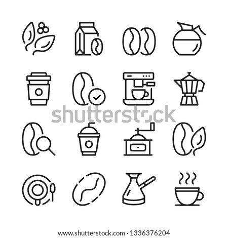 Coffee line icons set. Modern graphic design concepts, simple outline elements collection. Vector line icons