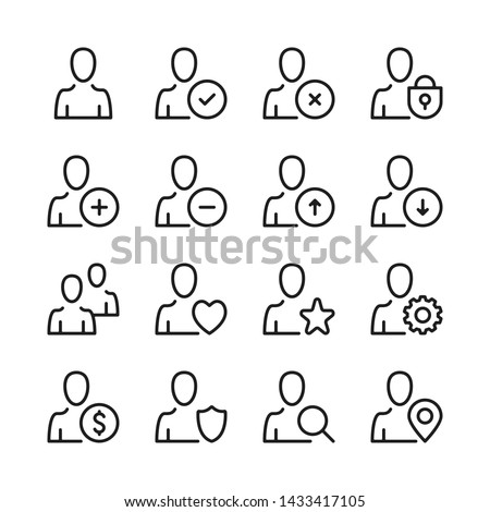 User line icons set. Modern linear graphic design concepts, simple outline elements collection. Vector line icons