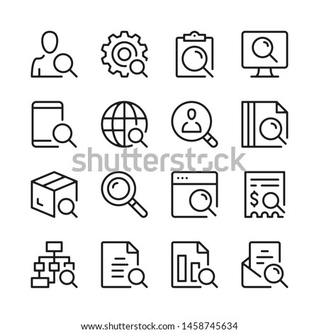 Search line icons set. Modern linear graphic design concepts, simple outline elements collection. Vector line icons