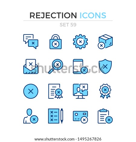 Rejection icons. Vector line icons set. Premium quality. Simple thin line design. Modern outline symbols collection, pictograms.