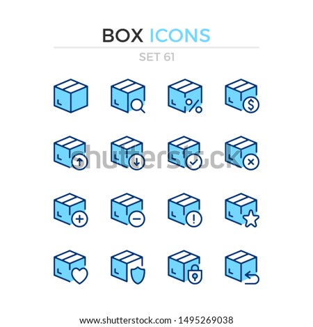 Box icons. Vector line icons set. Premium quality. Simple thin line design. Modern outline symbols collection, pictograms.