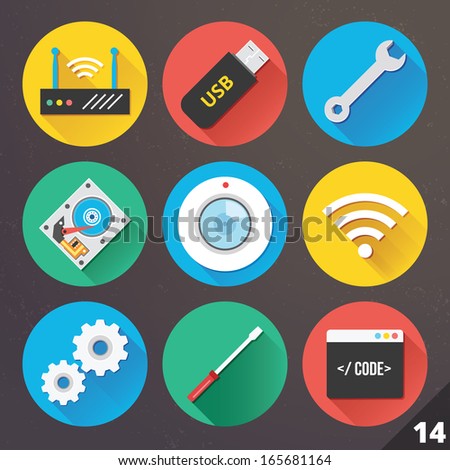 Vector Icons for Web and Mobile Applications. Set 14.