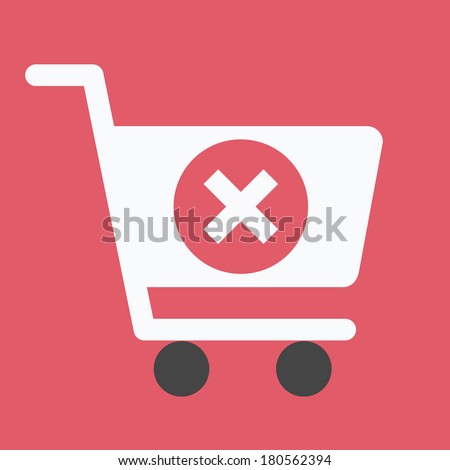 Vector Shopping Cart and X Mark Icon
