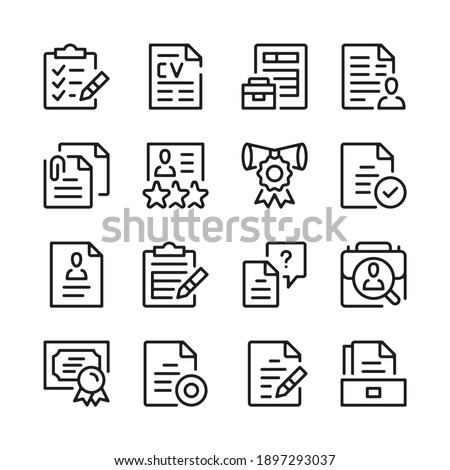 Employment documents line icons set. Modern graphic design concepts, simple outline elements collection. Vector line icons