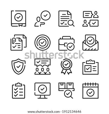 Check marks line icons set. Modern graphic design concepts, simple outline elements collection. Vector line icons
