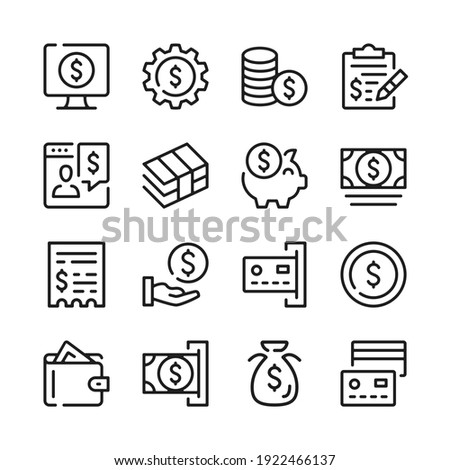 Money line icons set. Modern graphic design concepts, simple outline elements collection. Vector line icons