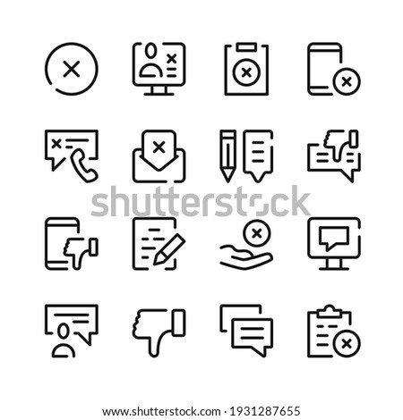 Complaint icons. Vector line icons. Simple outline symbols set