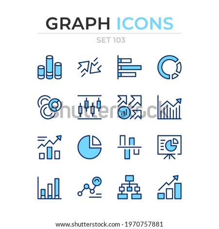 Graph icons. Vector line icons set. Premium quality. Simple thin line design. Modern outline symbols collection, pictograms.