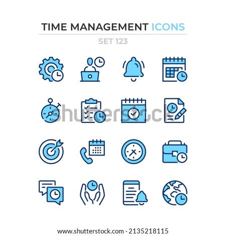 Time management icons. Vector line icons set. Premium quality. Simple thin line design. Modern outline symbols collection, pictograms.