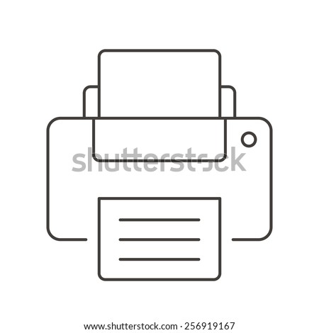 Flat line printer icon. Trend vector illustration. Isolated on white background.