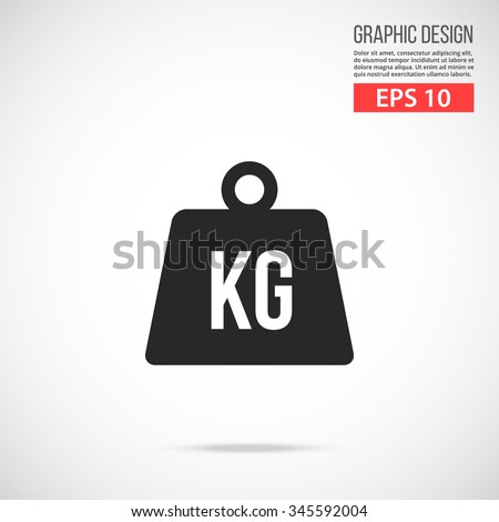 Weight kilogram icon. Black pictogram. Modern flat design vector illustration, new high quality concept for web banners, web site, infographics. Vector icon graphic art isolated on gradient background Stok fotoğraf © 
