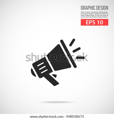 Vector loudspeaker icon. Black icon. Modern flat design vector illustration, quality concept for web banners, web and mobile applications, infographics. Vector icon isolated on gradient background