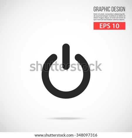 Vector shut down icon. Black icon. Modern flat design vector illustration, quality concept for web banners, web and mobile applications, infographics. Vector icon isolated on gradient background