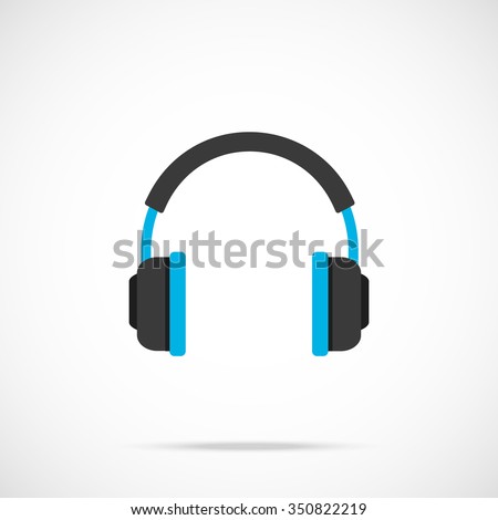 Vector headphones icon. Flat headphones icon. Flat design vector illustration concept for web banner, web and mobile, infographics. Headphones icon graphic. Vector icon isolated on gradient background