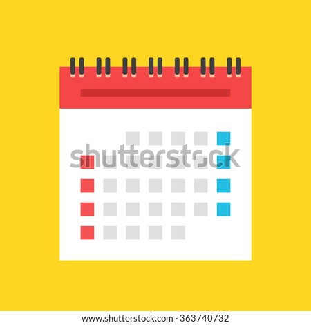 Calendar flat icon. US version. Vector illustration