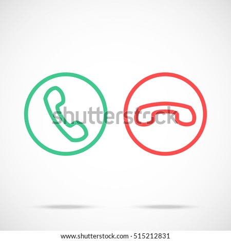 Phone call icons set. Trendy thin line design concept. Modern vector icons