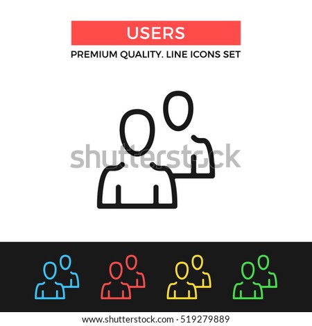 Vector users icon. Switch between multiple accounts. Premium quality graphic design. Signs, outline symbols collection, simple thin line icons set for website, web design, mobile app, infographics