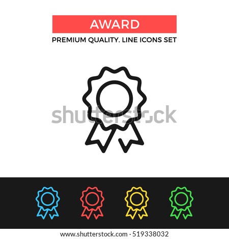 Vector award icon. Medal, achievement concepts. Premium quality graphic design. Modern signs, outline symbols collection, simple thin line icons set for websites, web design, mobile app, infographics