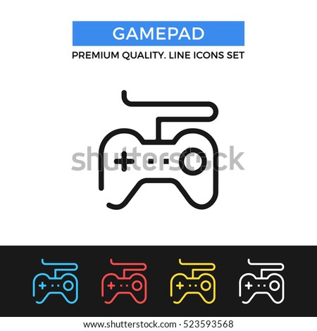 Vector gamepad icon. Game controller concept. Premium quality graphic design. Modern signs, outline symbols collection, simple thin line icons set for websites, web design, mobile app, infographics