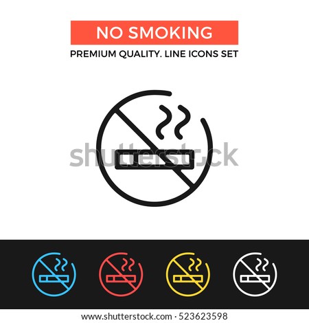 Vector no smoking icon. Premium quality graphic design. Modern signs, outline symbols collection, simple thin line icons set for websites, web design, mobile app, infographics