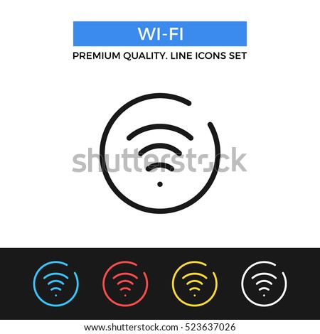 Vector Wi-Fi icon. Wifi sign, wireless network. Premium quality graphic design. Modern signs, outline symbols collection, simple thin line icons set for websites, web design, mobile app, infographics