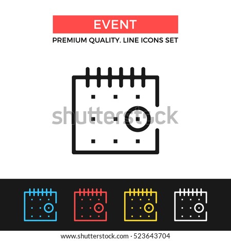Vector event icon. Calendar, important date, appointment. Premium quality graphic design. Modern signs, outline symbols, simple thin line icons set for websites, web design, mobile app, infographics