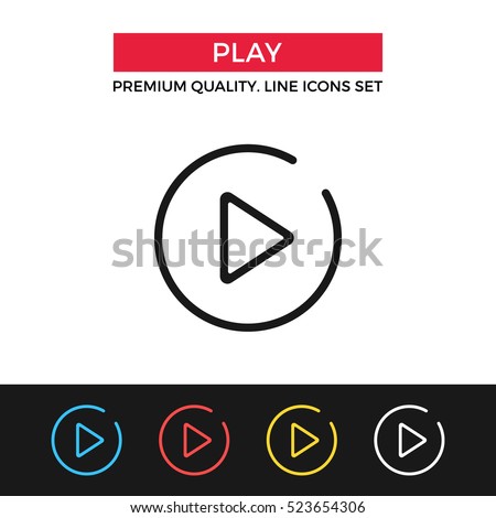 Vector play icon. Premium quality graphic design. Modern signs, outline symbols collection, simple thin line icons set for websites, web design, mobile app, infographics