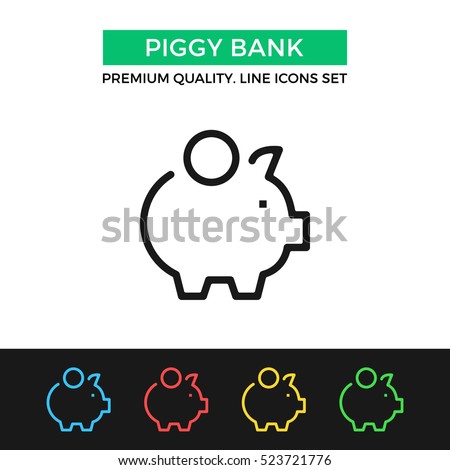 Vector piggy bank icon. Savings, economy concept. Premium quality graphic design. Modern signs, outline symbols collection, simple thin line icons set for website, web design, mobile app, infographics