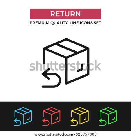 Vector return shipping icon. Premium quality graphic design. Modern signs, outline symbols collection, simple thin line icons set for websites, web design, mobile app, infographics