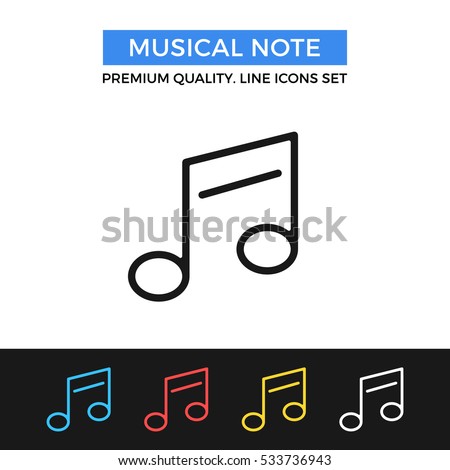 Vector musical note icon. Premium quality graphic design. Modern signs, outline symbols collection, simple thin line icons set for websites, web design, mobile app, infographics