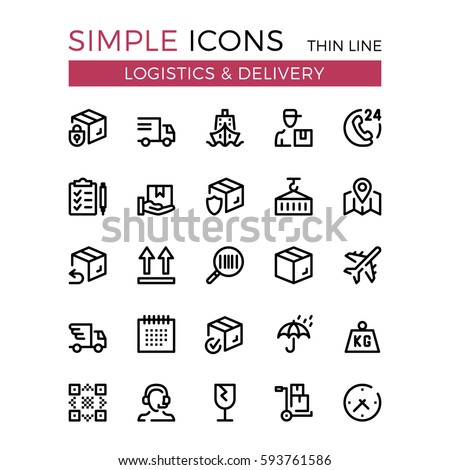 Delivery, transportation, logistics, shipping vector thin line icons set. 32x32 px. Modern line graphic design for website, web design, mobile app, infographic. Pixel perfect vector outline icons set
