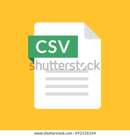 CSV file icon. Comma-separated values document type. Flat design graphic illustration. Vector CSV icon