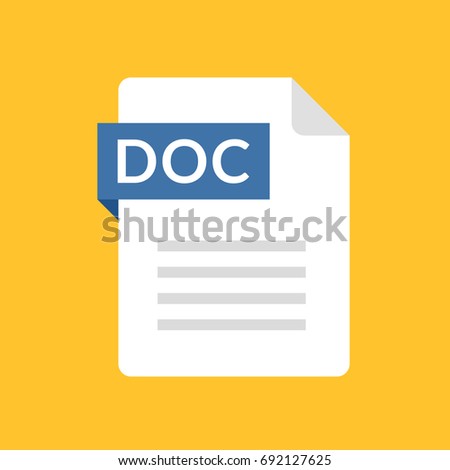 DOC file icon. Text document type. Modern flat design graphic illustration. Vector DOC icon