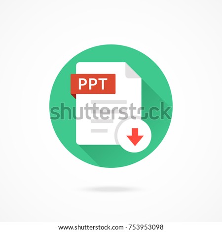 Download PPT icon. Download document. Vector round icon with long shadow design