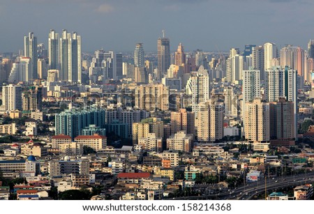 BANGKOK, THAILAND - July 29, 2012: Bangkok is one of the major center of business in South East Asia such as financial, technology, entertainment, communications, fashion, and art.