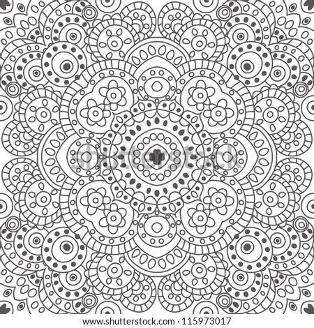 Vector Seamless Gray Floral Pattern Background - 115973017 : Shutterstock