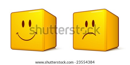 Cube Emoticons Stock Vector Illustration 23554384 : Shutterstock