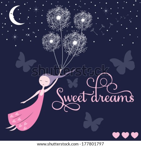 Vector Images Illustrations And Cliparts Sweet Dreams Girl