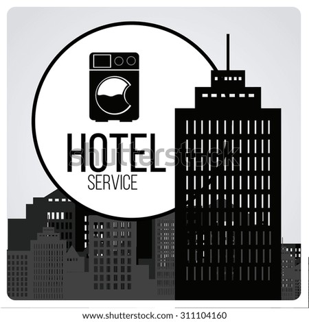 hotel service illustration over color background