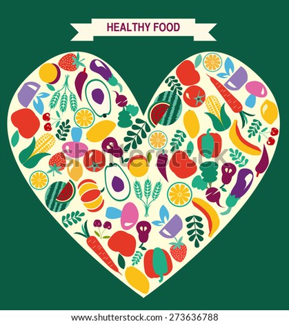 Vector Background Of Healthy Food Icons Set , Eco Food Icons Set ...