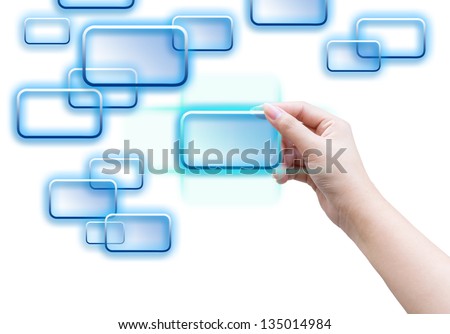 hand picking on a touch screen interface