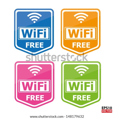 Colorful four wifi free icons for business or commercial use.-eps10 vector