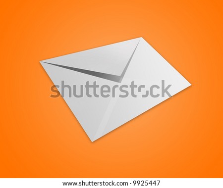 Envelope on orange background