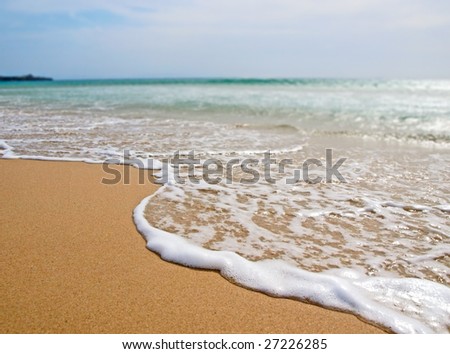 gentle waves on the beach