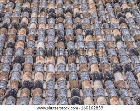 traditional roofing tiles on spanish house